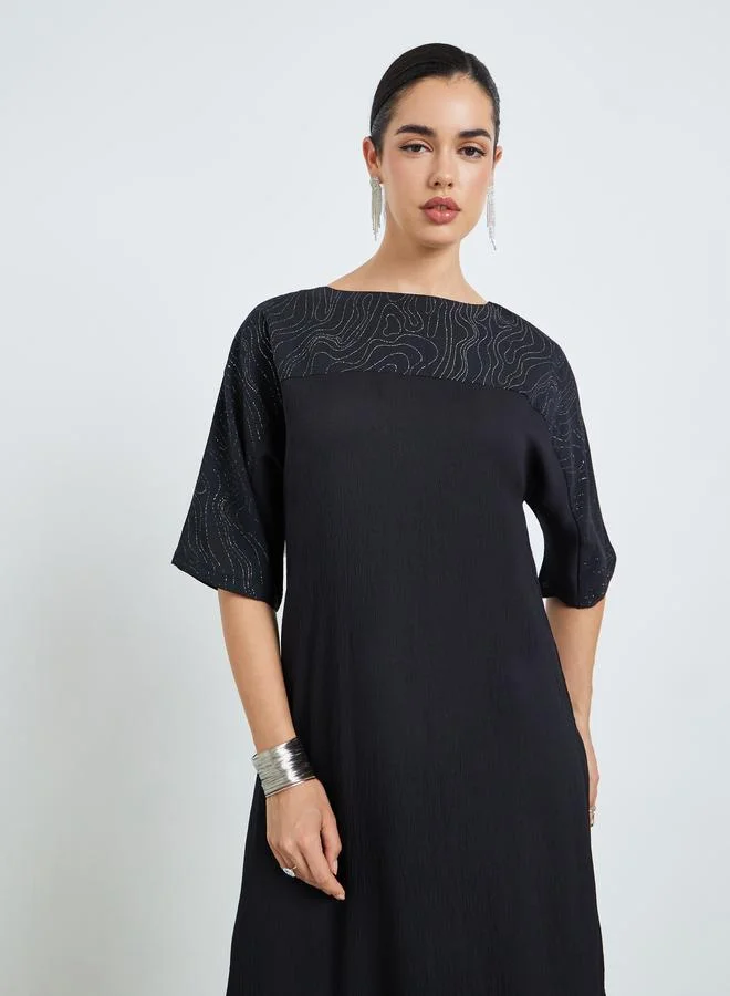 أميرة جلابية مطرزة بحافة واسعة للنساء